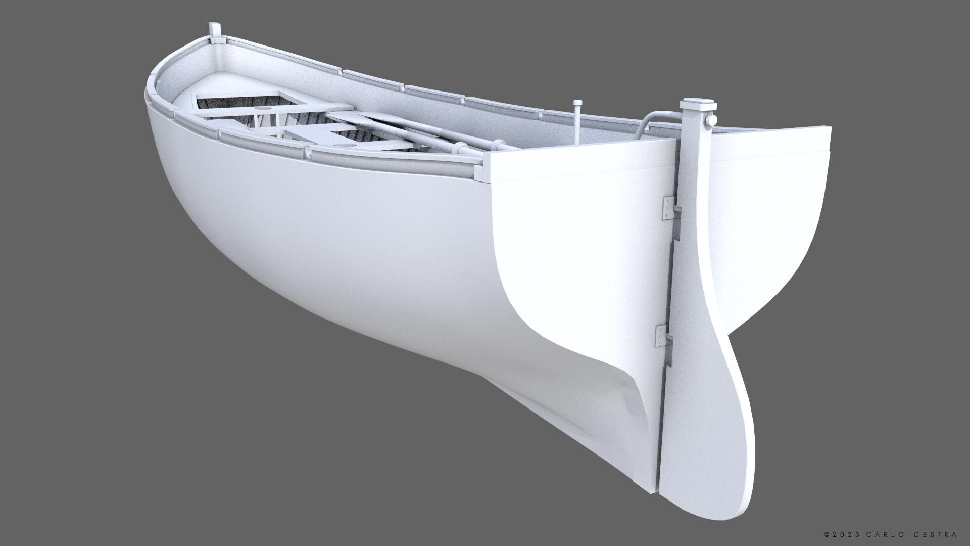 WW2 Italian 8m60cm Lifeboat Low-poly 3D model_18