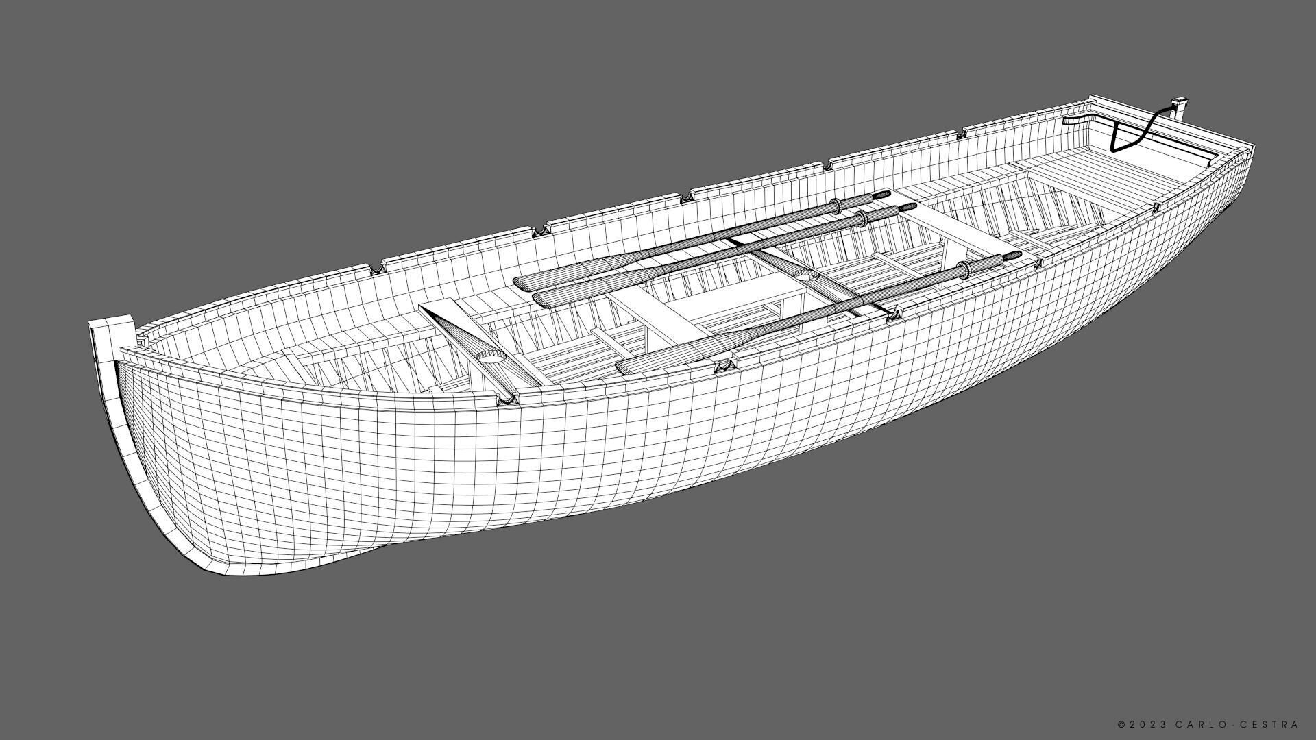 WW2 Italian 8m60cm Lifeboat Low-poly 3D model_38