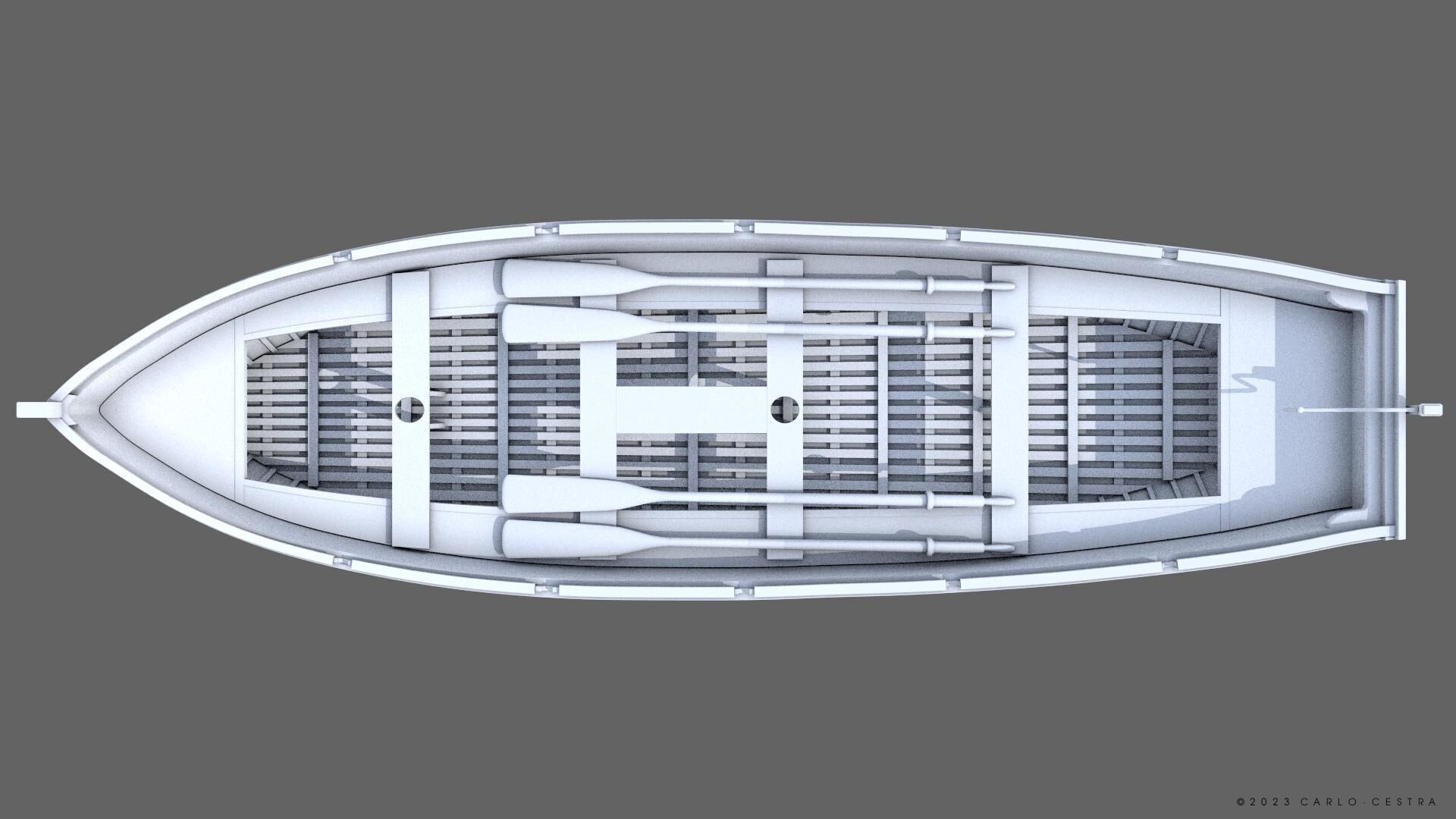 WW2 Italian 8m60cm Lifeboat Low-poly 3D model_25