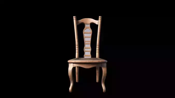 3d Model  Ladderback Chair Isolated On High Render