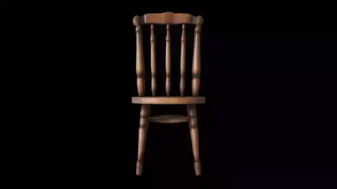 3d Model  Ladderback Chair Isolated On High Render