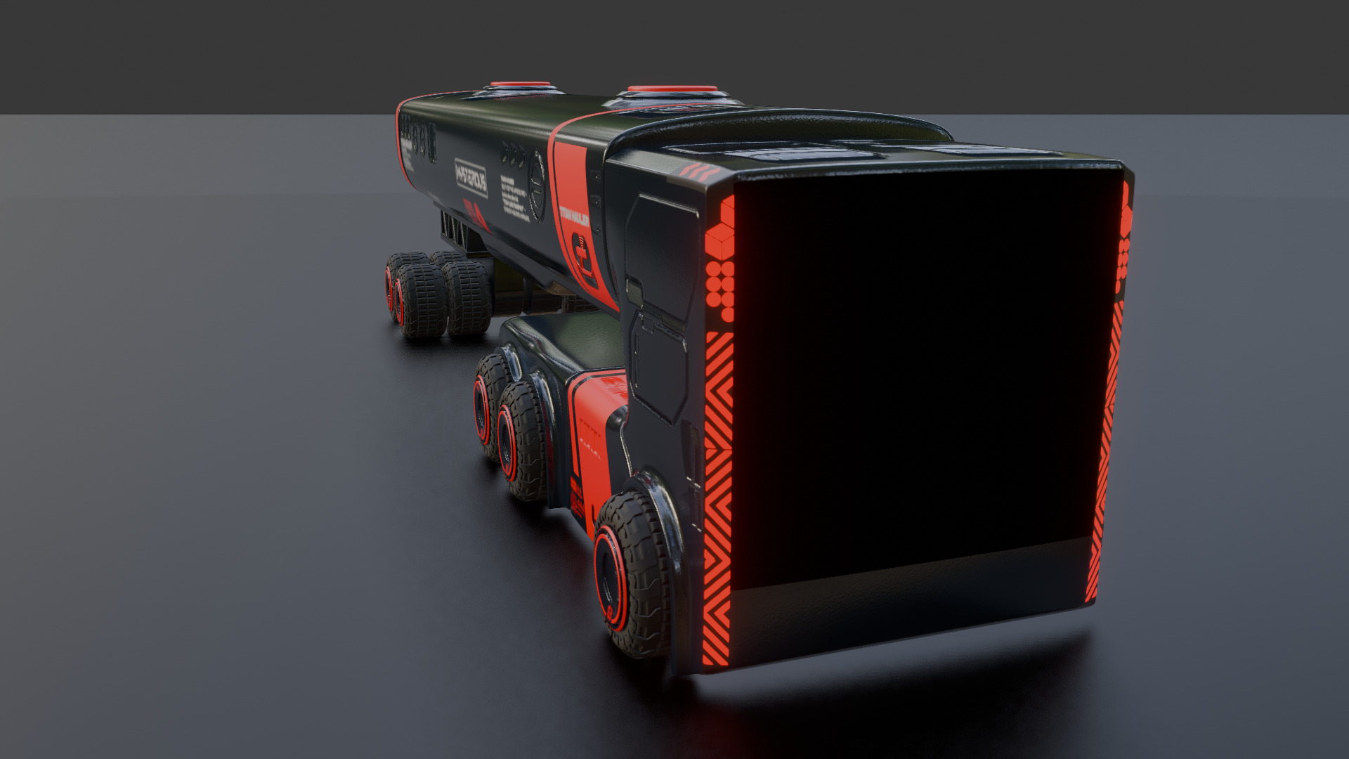 Sci-Fi Heavy Transport Truck 3D model_27