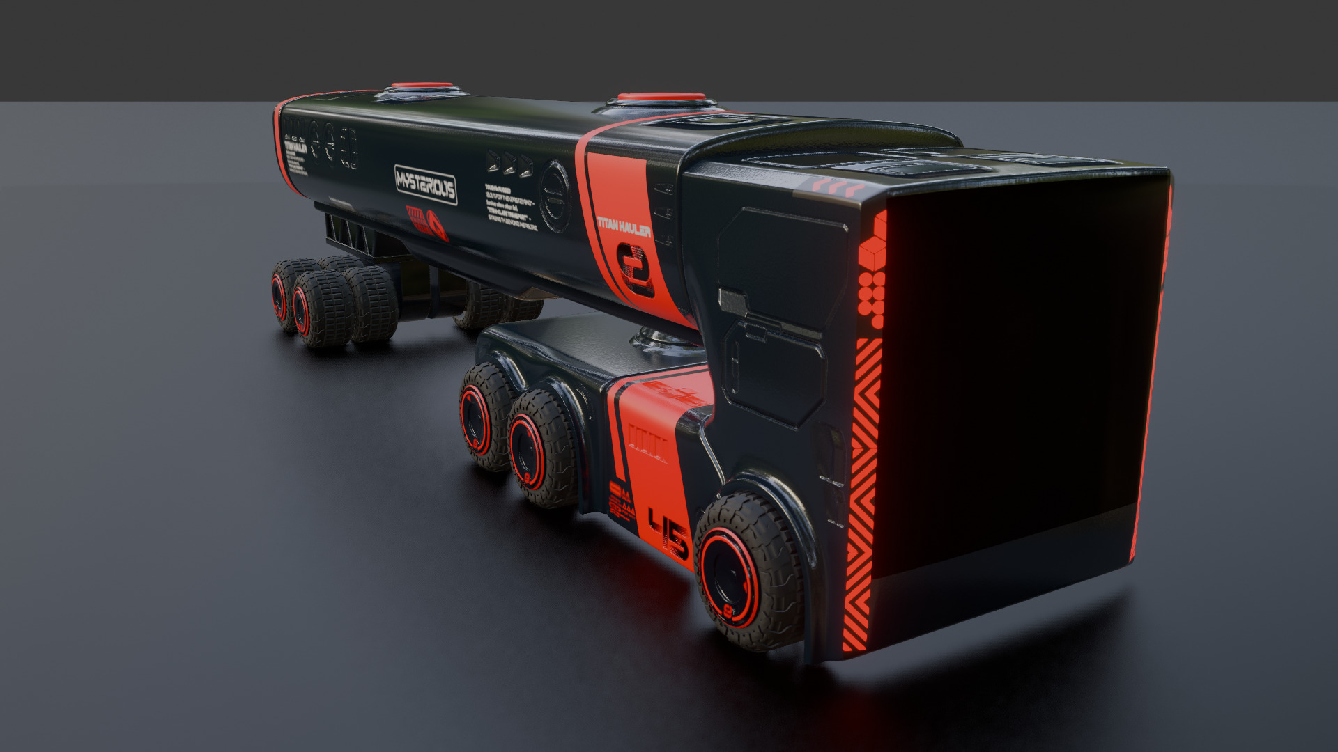Sci-Fi Heavy Transport Truck 3D model_23