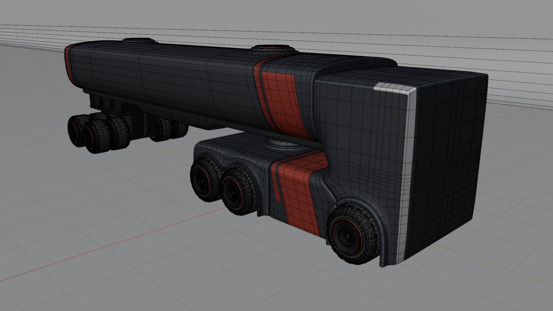 Sci-Fi Heavy Transport Truck 3D model_12