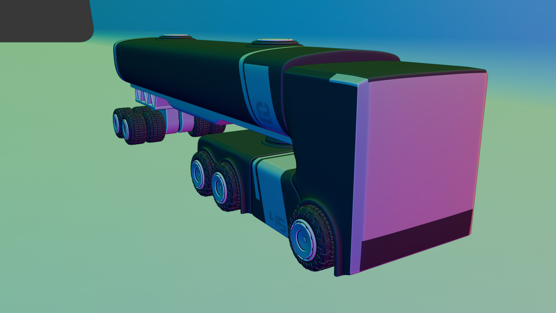 Sci-Fi Heavy Transport Truck 3D model_22