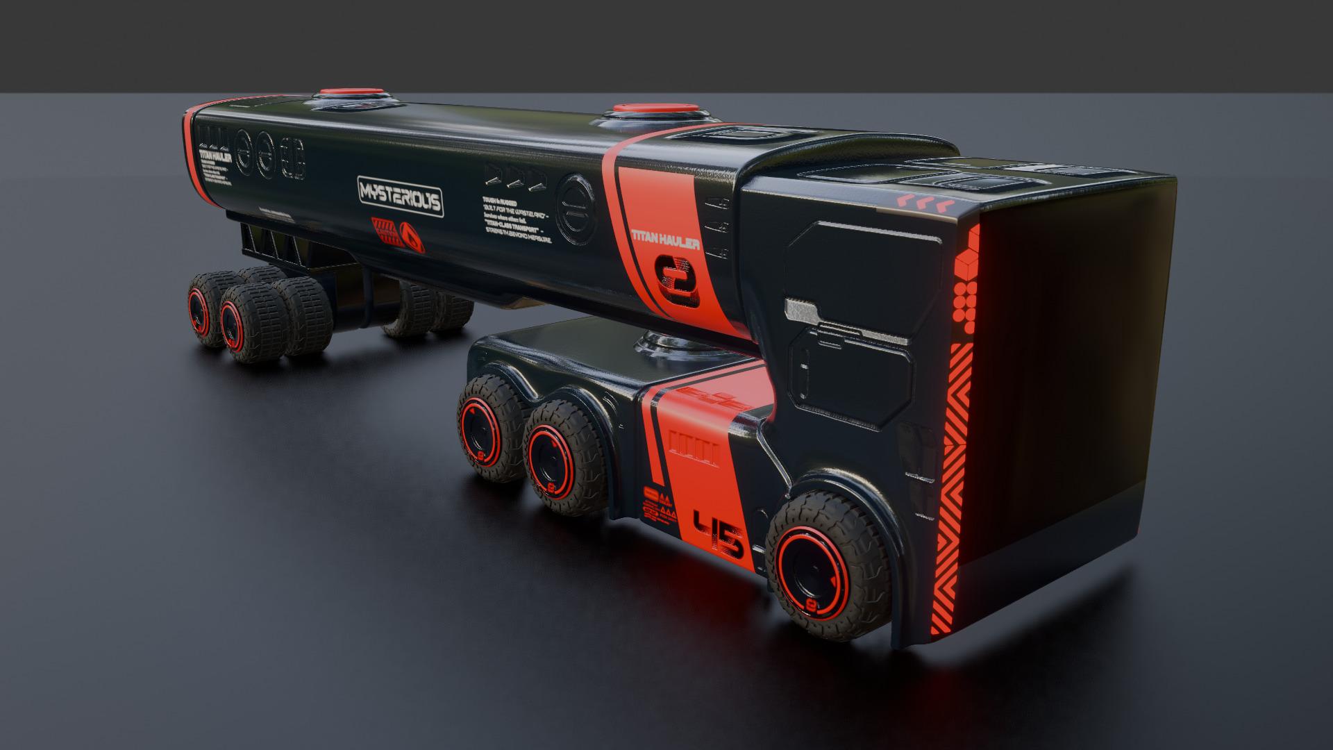 Sci-Fi Heavy Transport Truck 3D model_17
