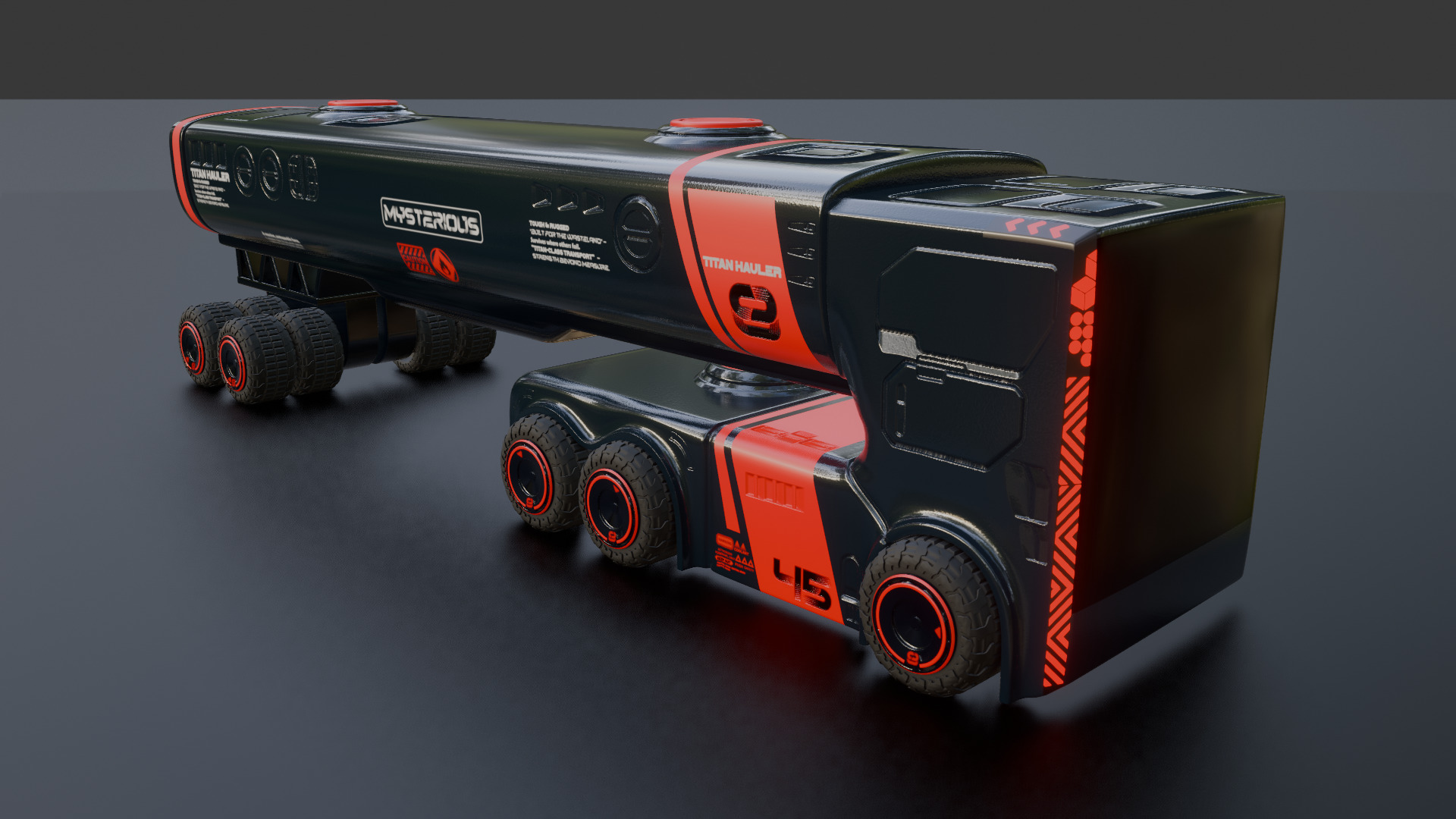 Sci-Fi Heavy Transport Truck 3D model_13