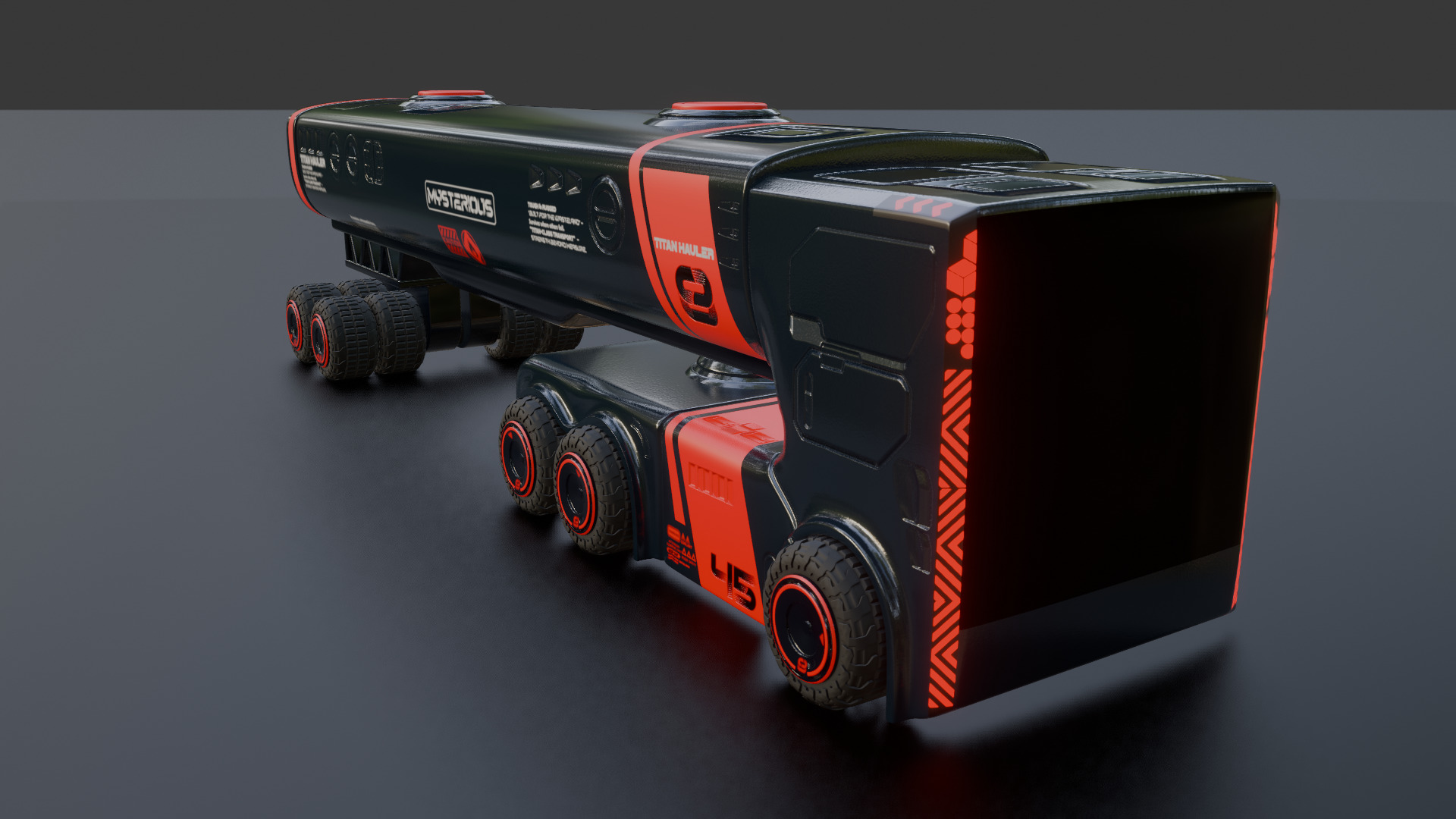 Sci-Fi Heavy Transport Truck 3D model_21
