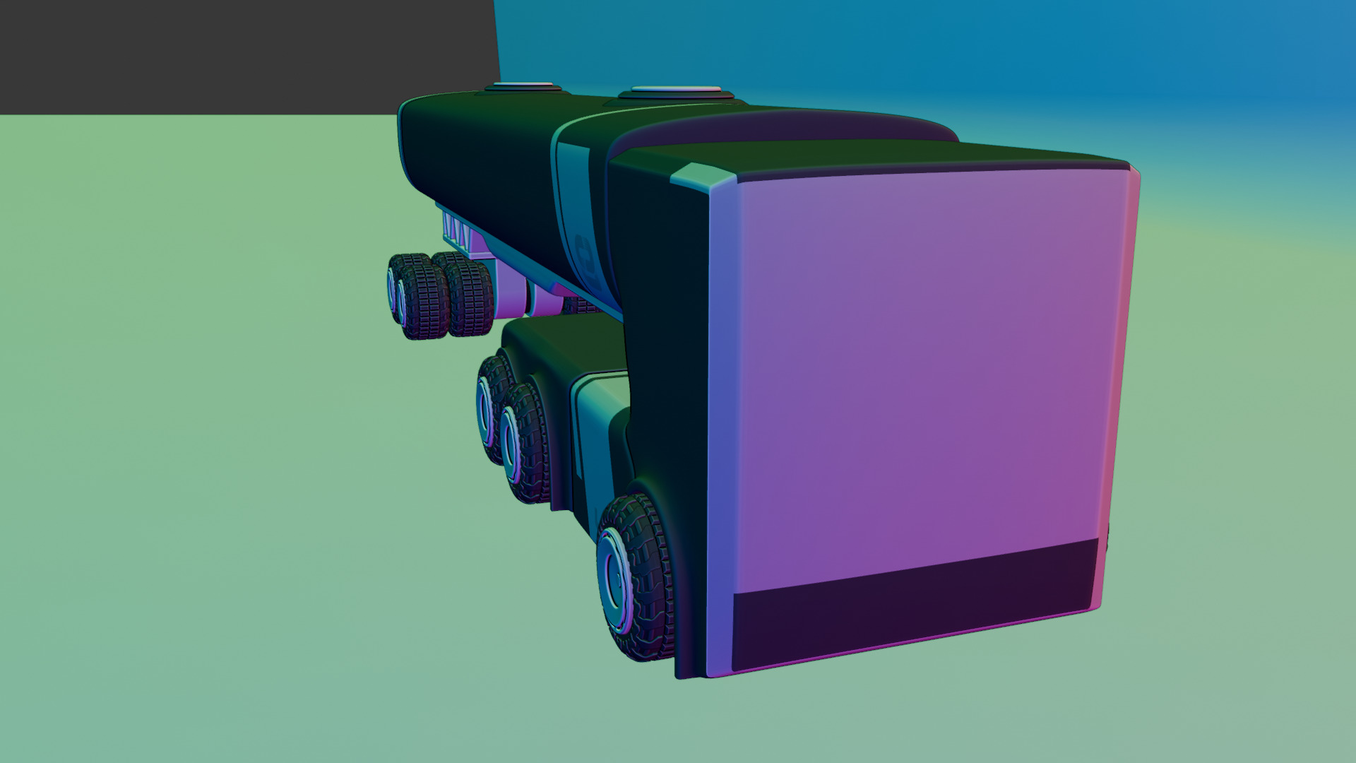 Sci-Fi Heavy Transport Truck 3D model_26