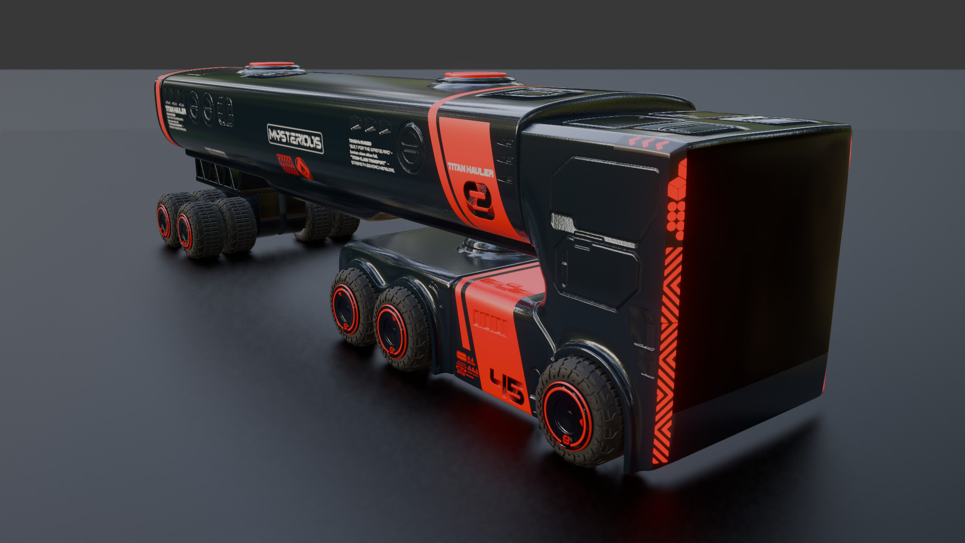 Sci-Fi Heavy Transport Truck 3D model_19