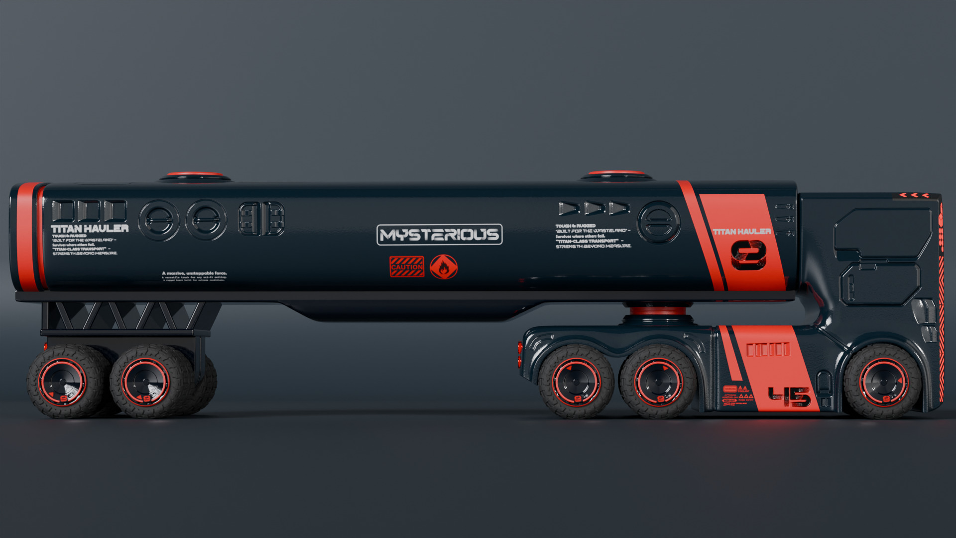 Sci-Fi Heavy Transport Truck 3D model_3