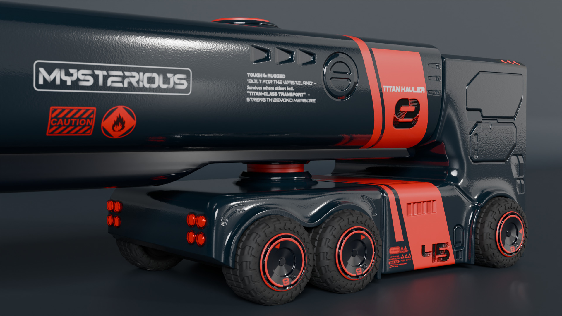 Sci-Fi Heavy Transport Truck 3D model_5
