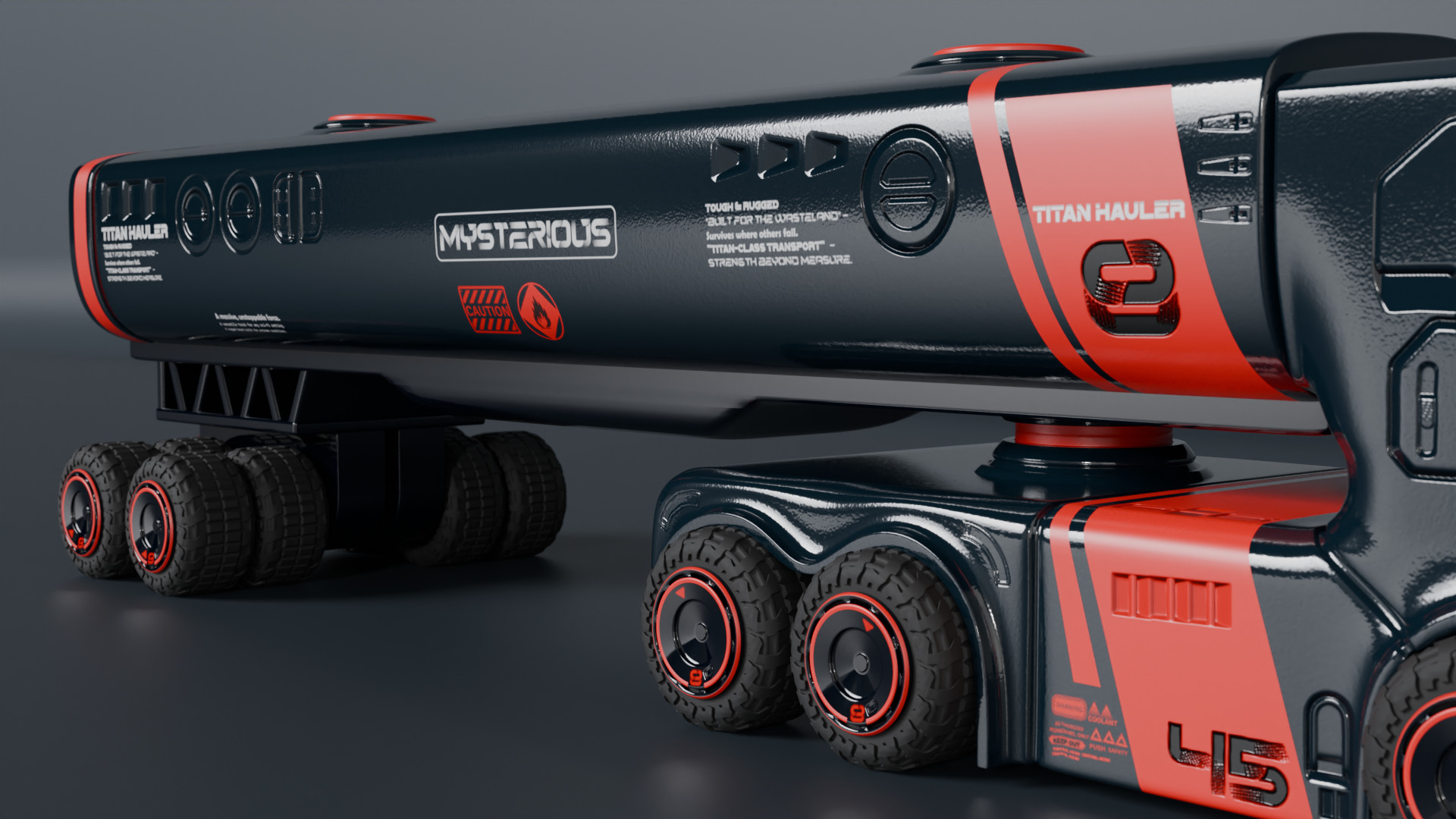 Sci-Fi Heavy Transport Truck 3D model_6