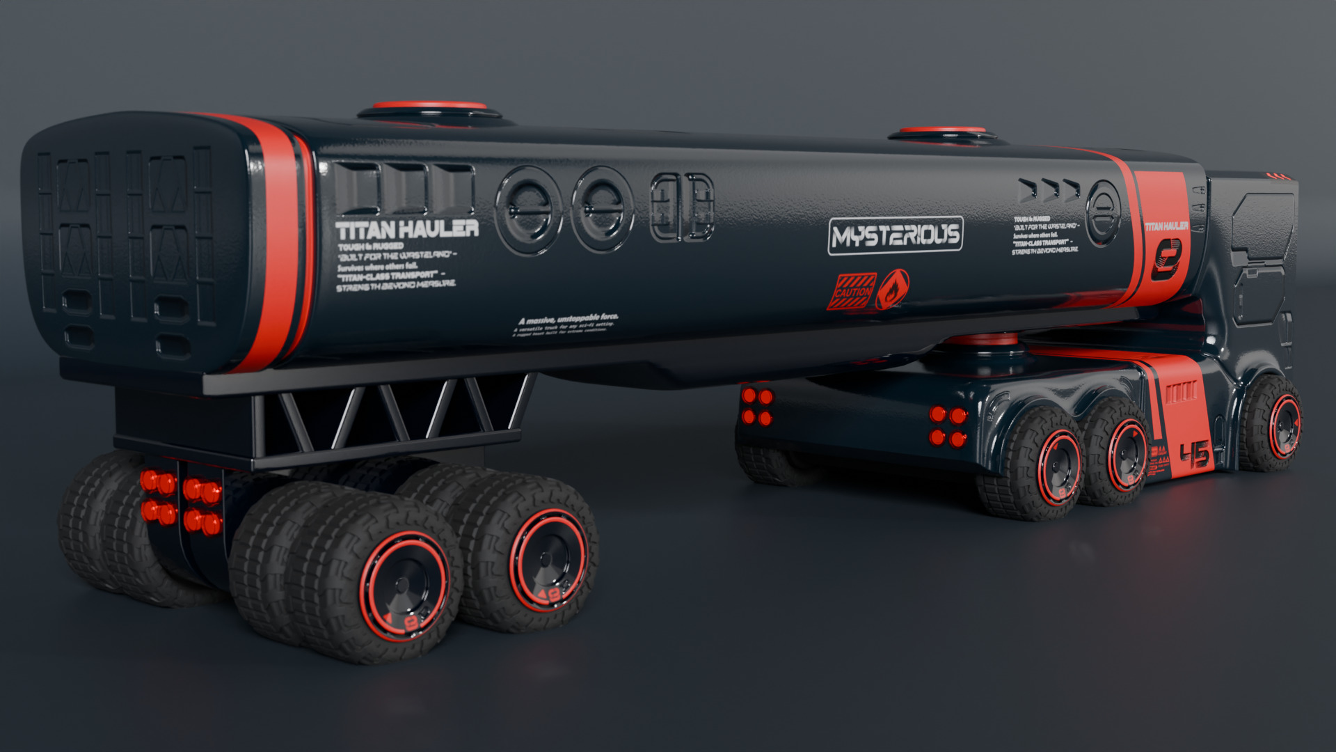 Sci-Fi Heavy Transport Truck 3D model_1