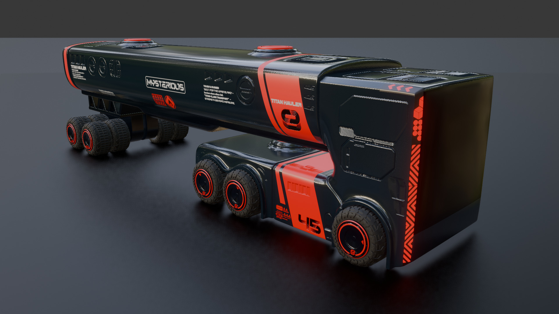 Sci-Fi Heavy Transport Truck 3D model_11