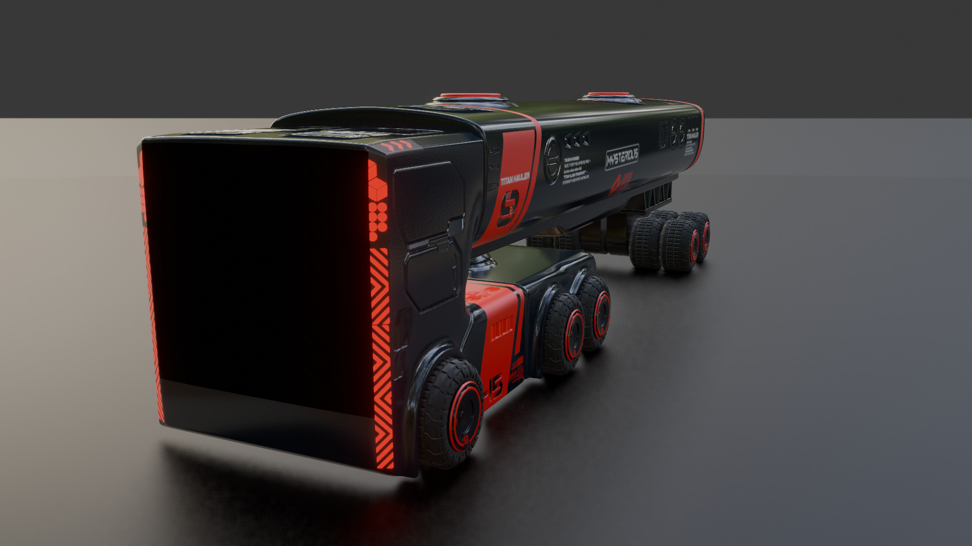 Sci-Fi Heavy Transport Truck 3D model_45