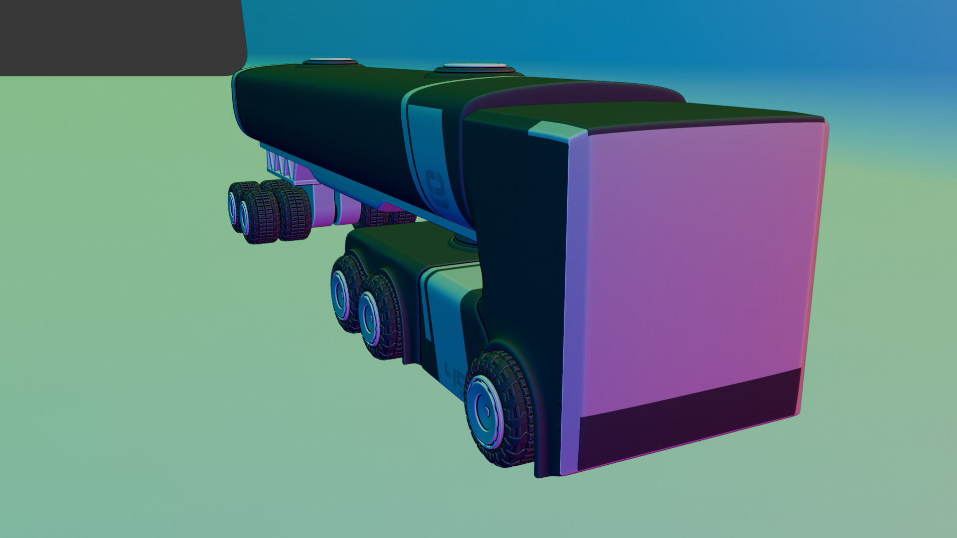 Sci-Fi Heavy Transport Truck 3D model_24