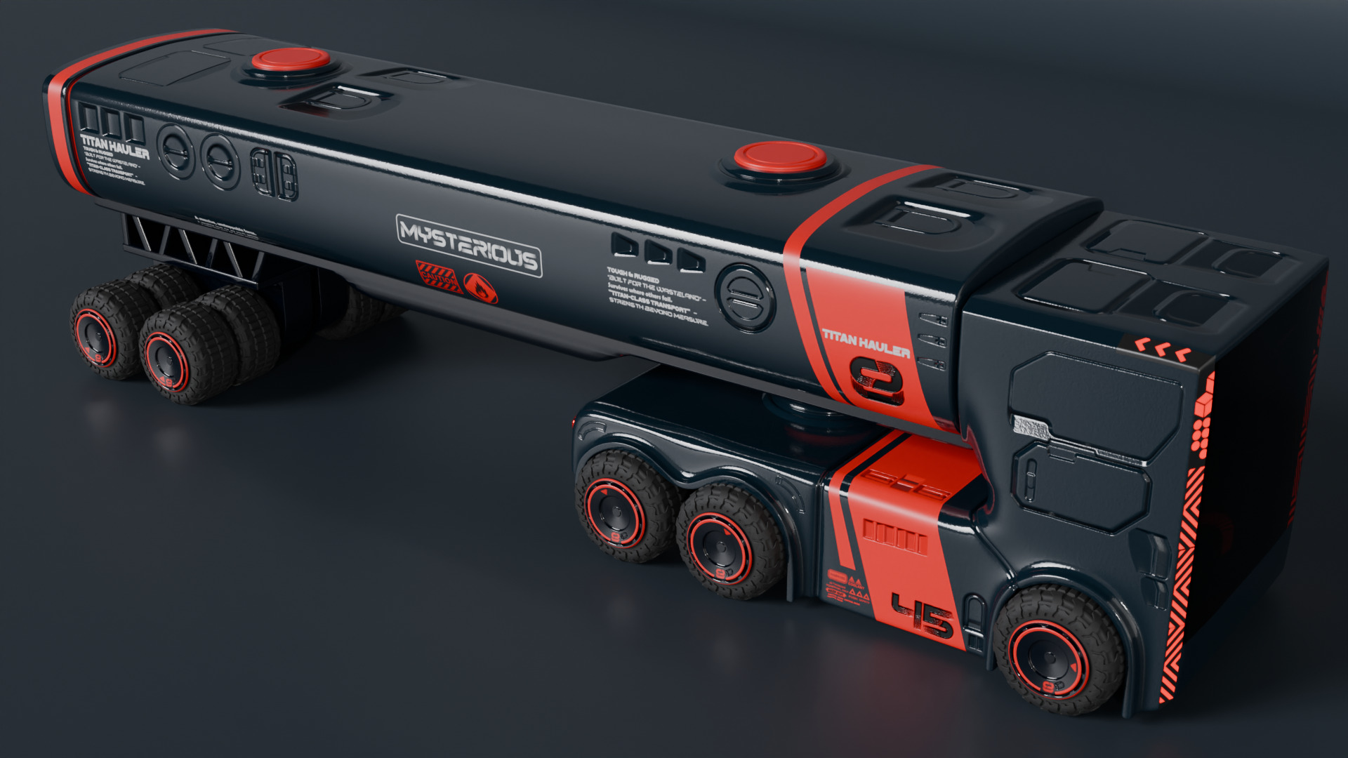 Sci-Fi Heavy Transport Truck 3D model_4