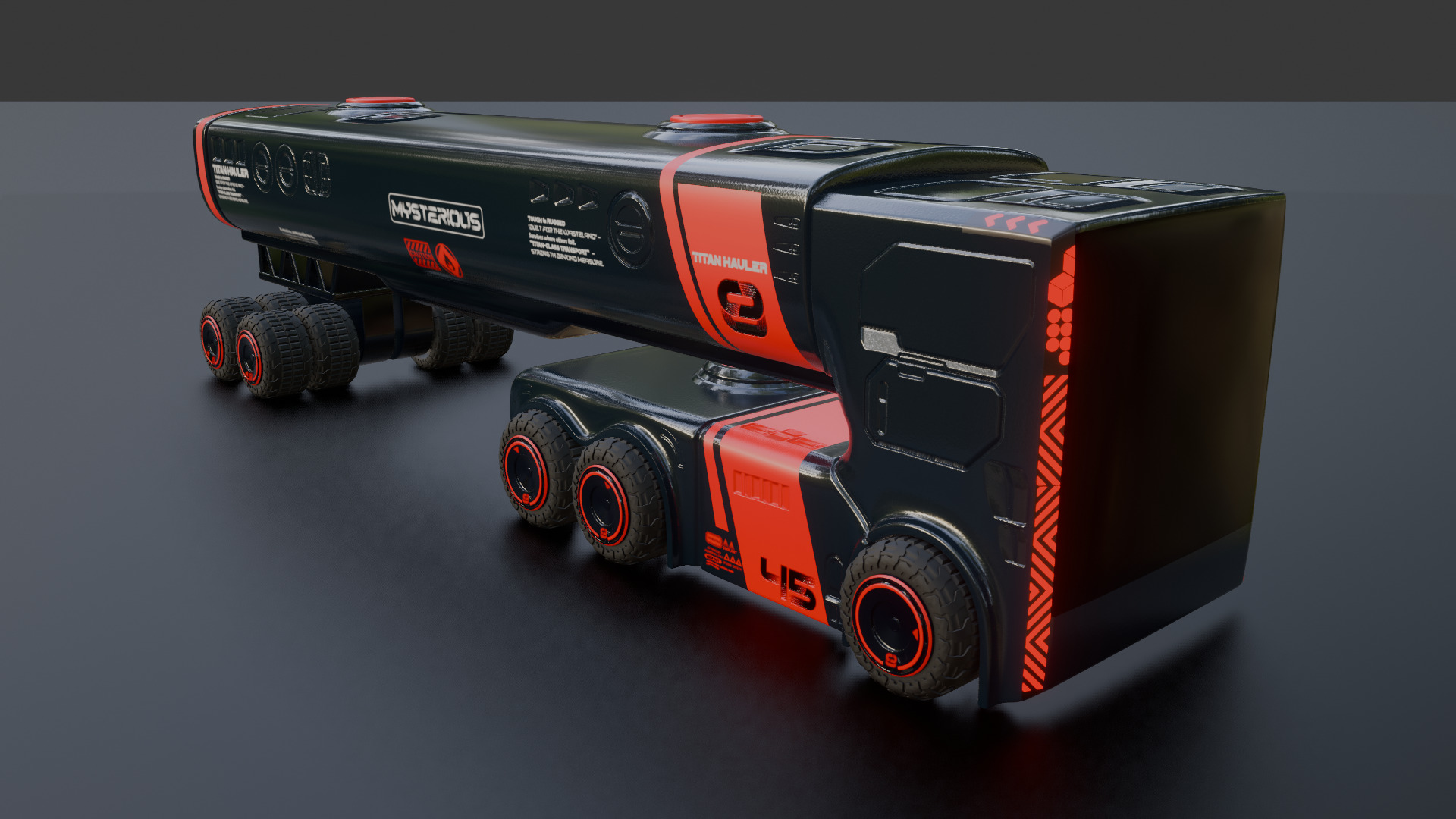 Sci-Fi Heavy Transport Truck 3D model_15