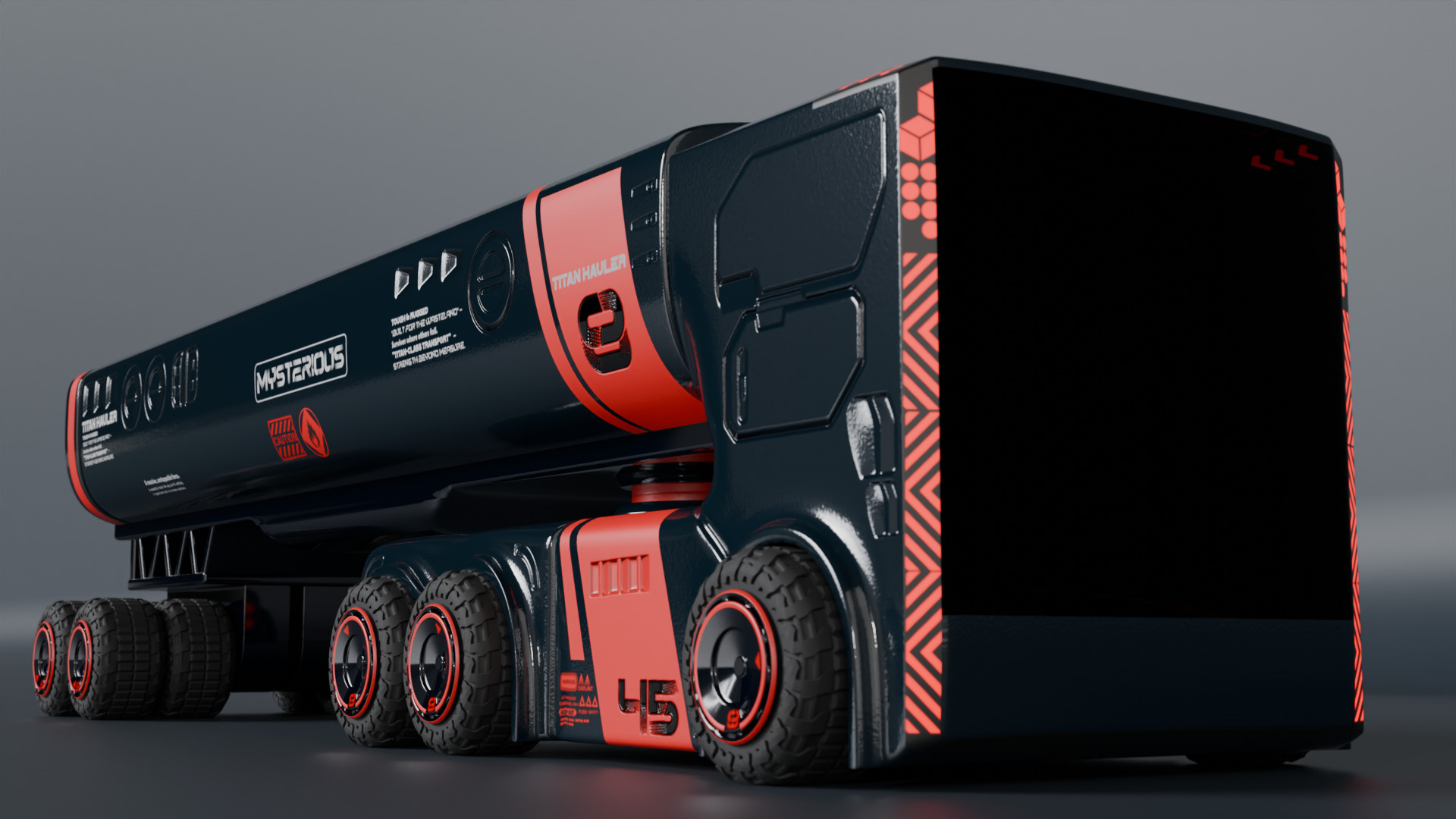 Sci-Fi Heavy Transport Truck 3D model_9