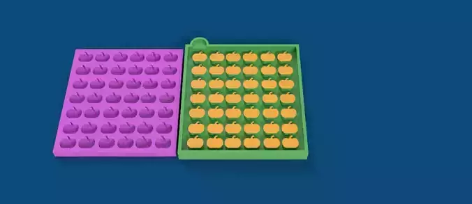 42 Cavity  Pumpkin Mold silicone casting 3D print model