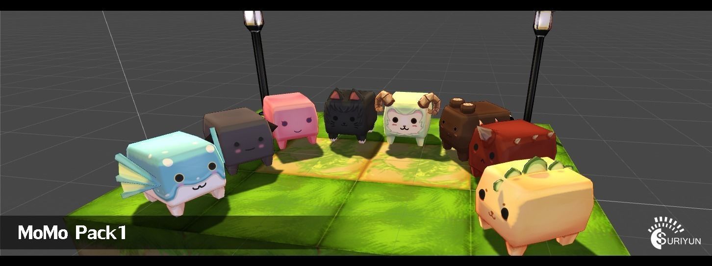 MoMo Pack Low-poly 3D model_1