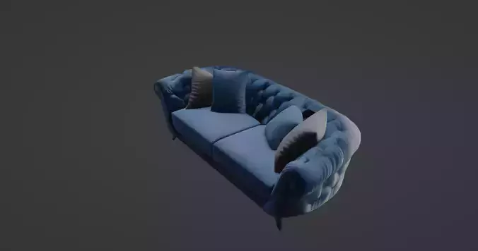 Luxurious Velvet Designer Sofa Tufted Chesterfield Style 3D model