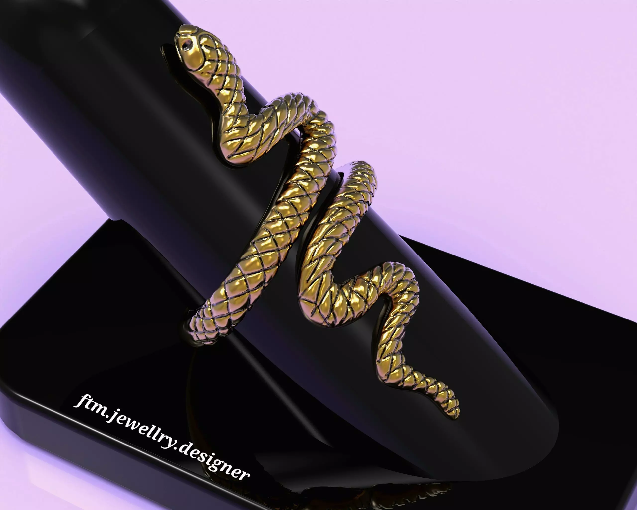 snake ring Free 3D print model_0
