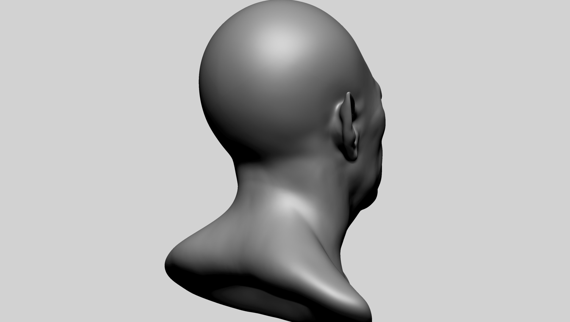 Male Creature Head B 3D model_3