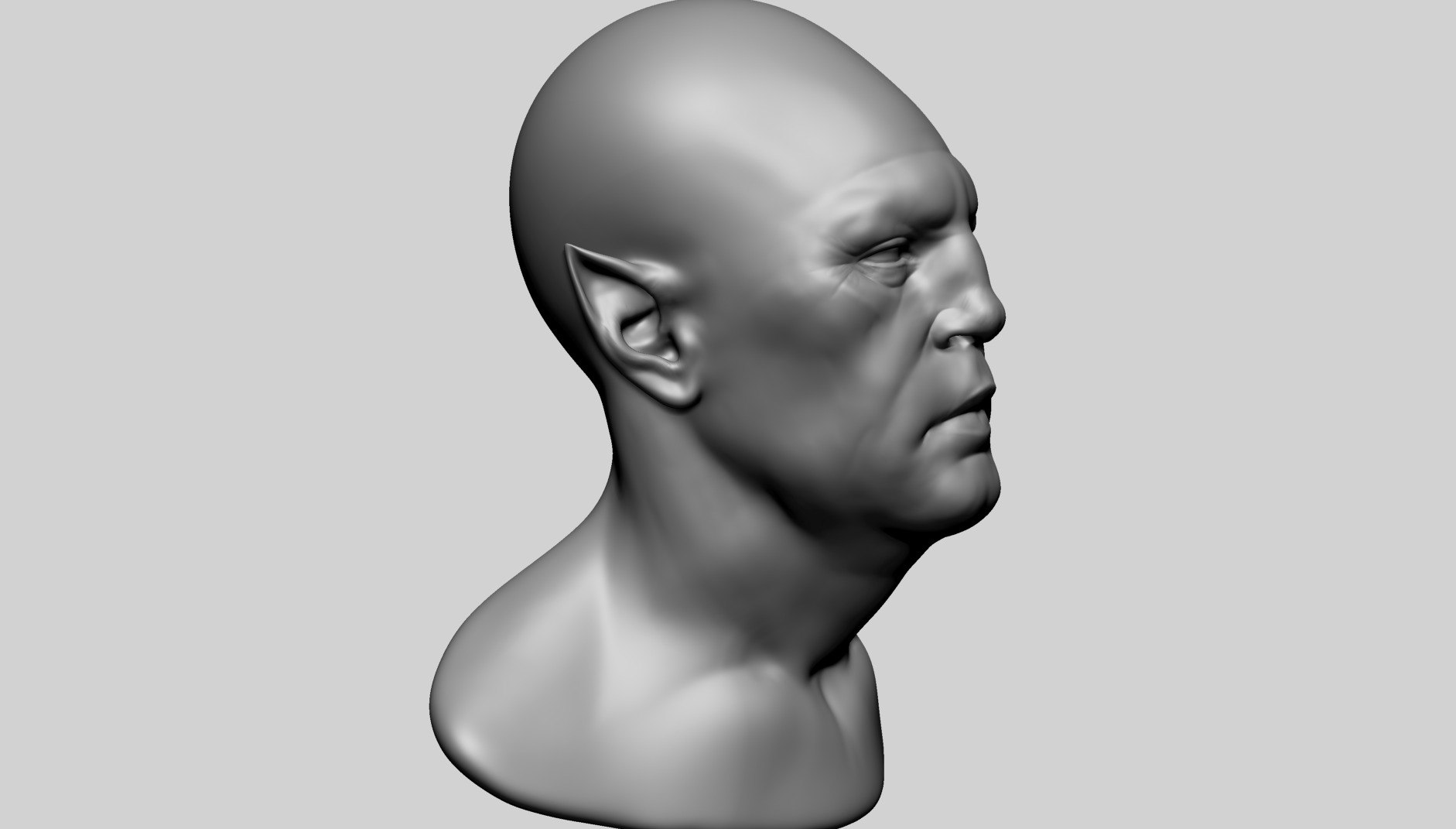 Male Creature Head B 3D model_1