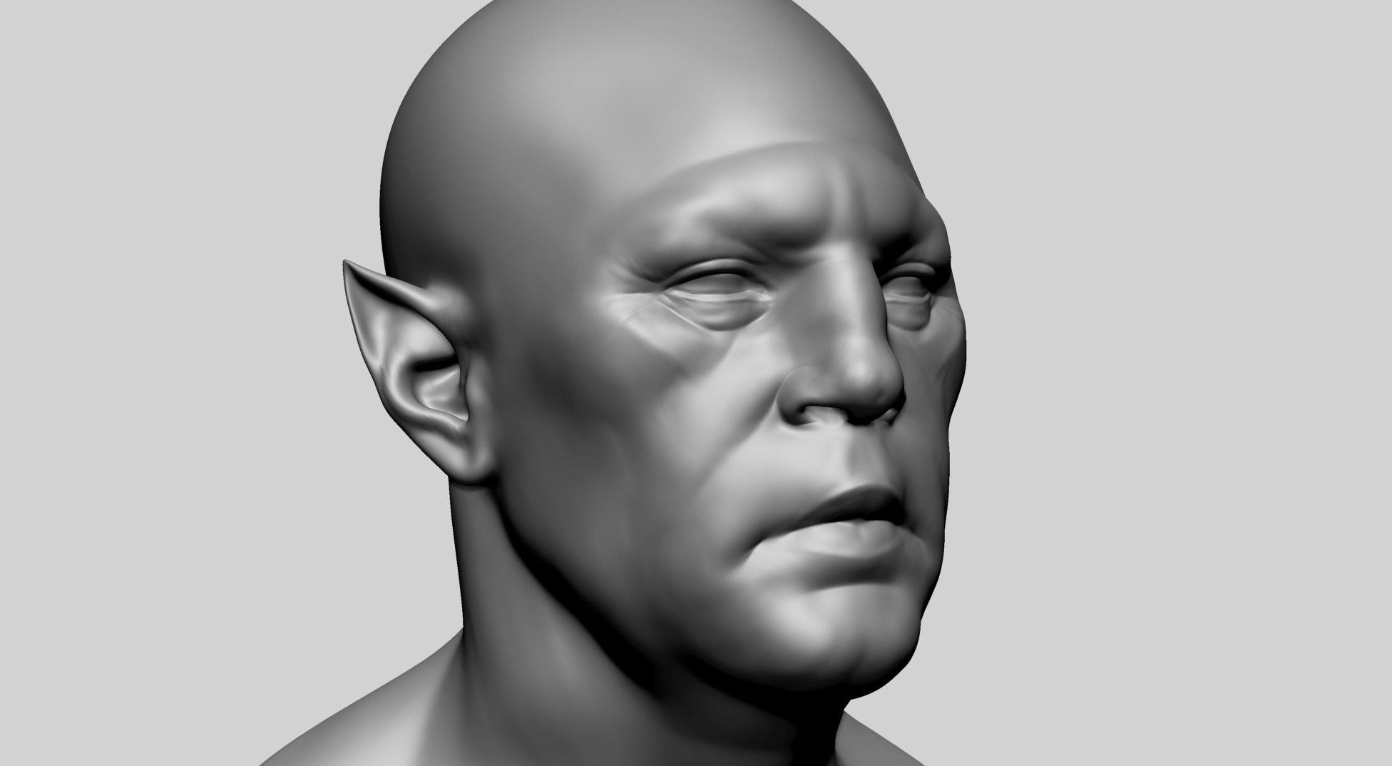 Male Creature Head B 3D model_9