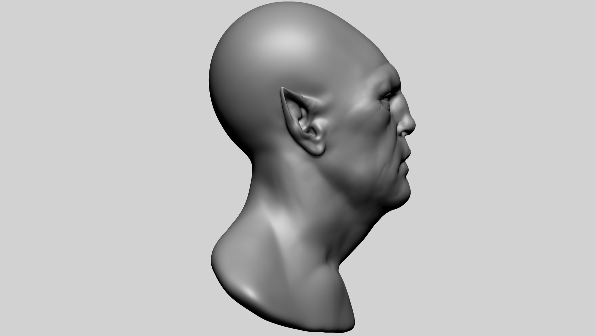 Male Creature Head B 3D model_2