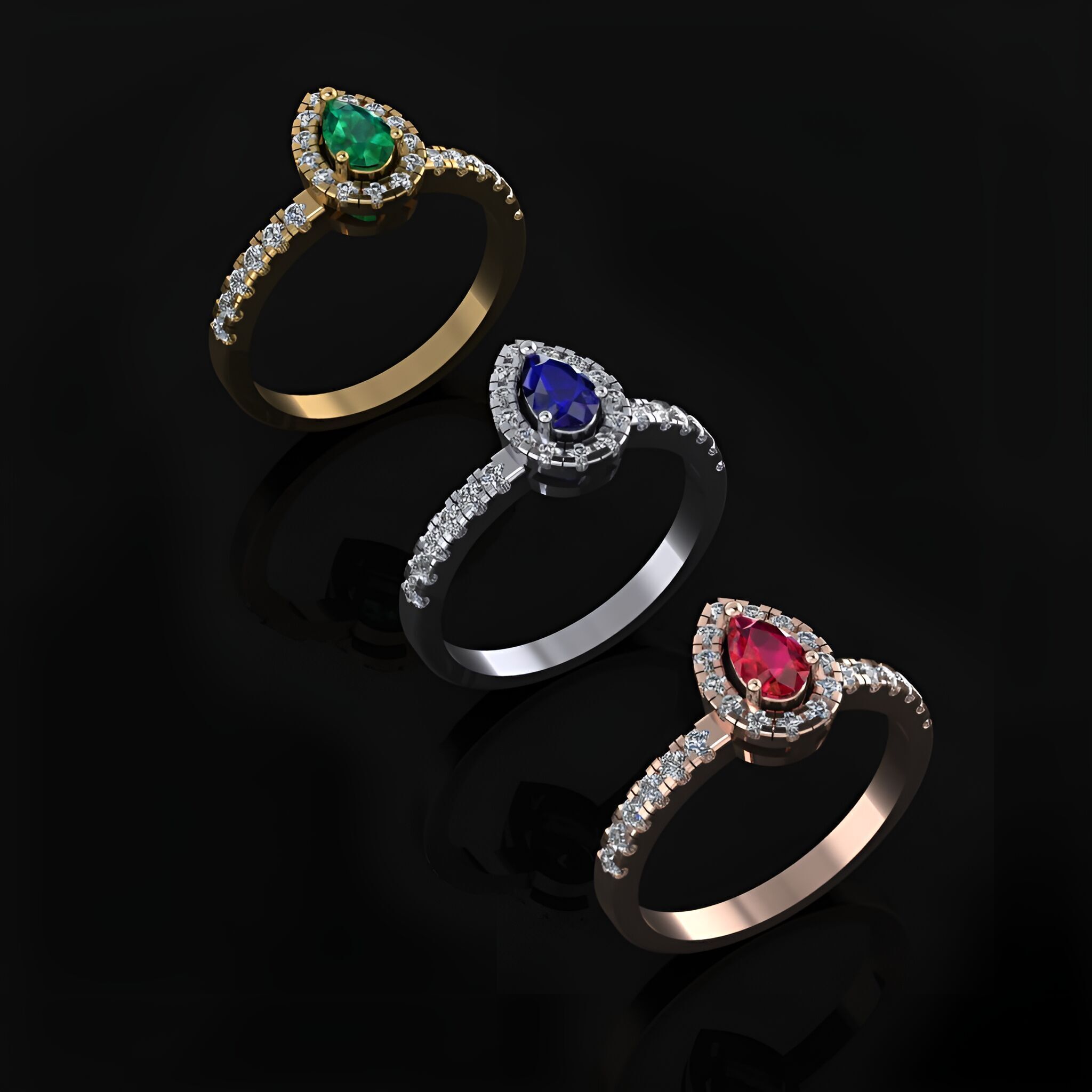 Engagement Ring 3D print model_3