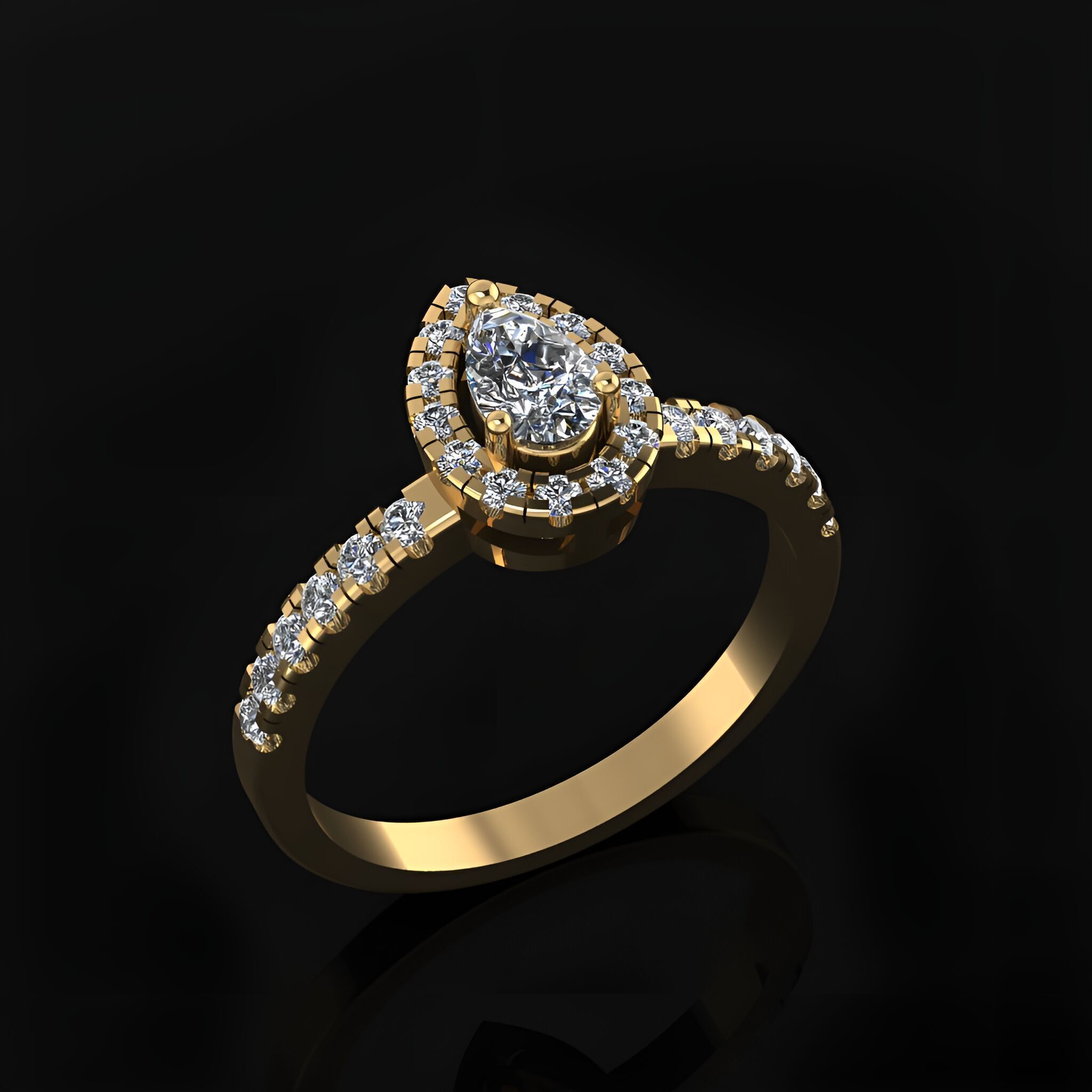 Engagement Ring 3D print model_1