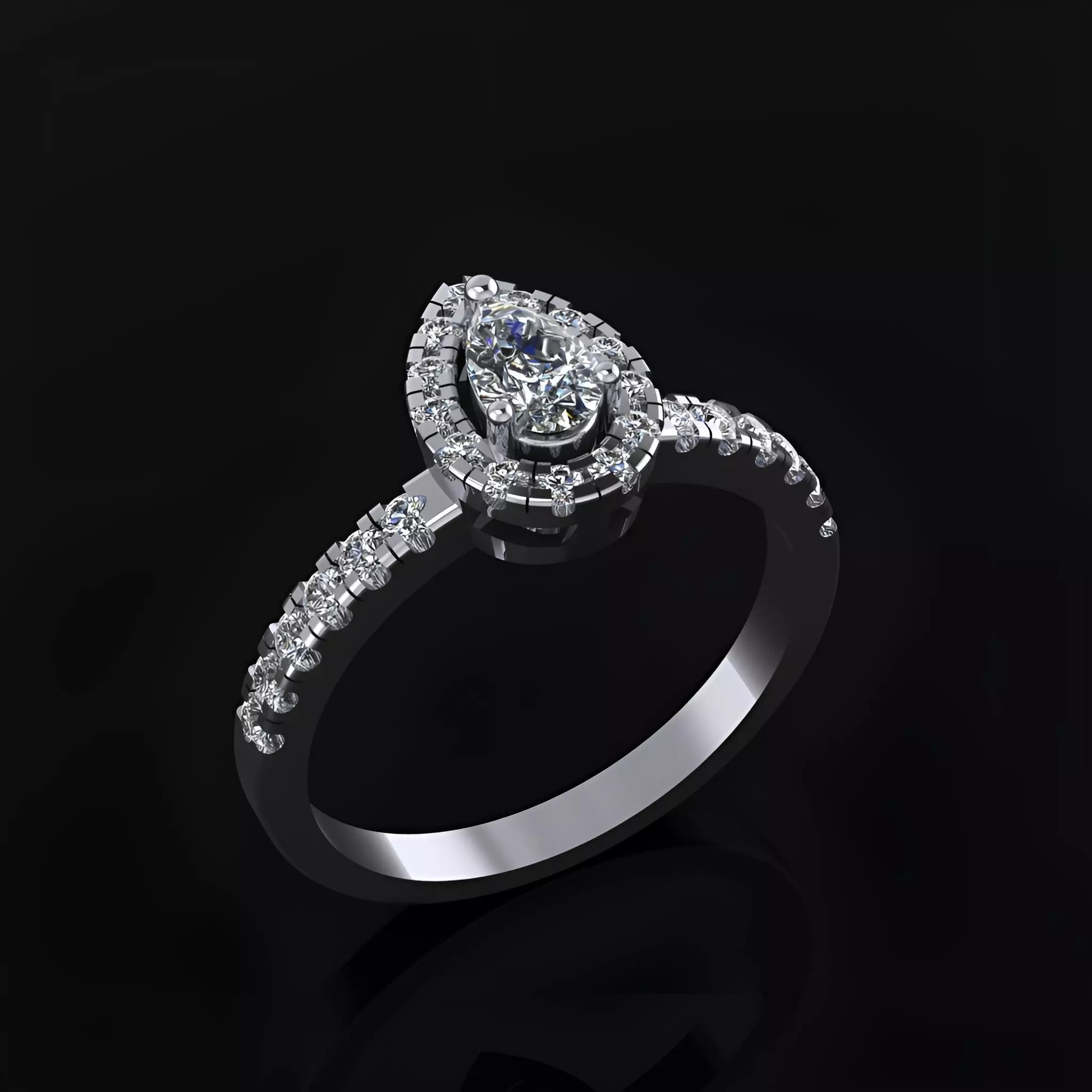 Engagement Ring 3D print model_0