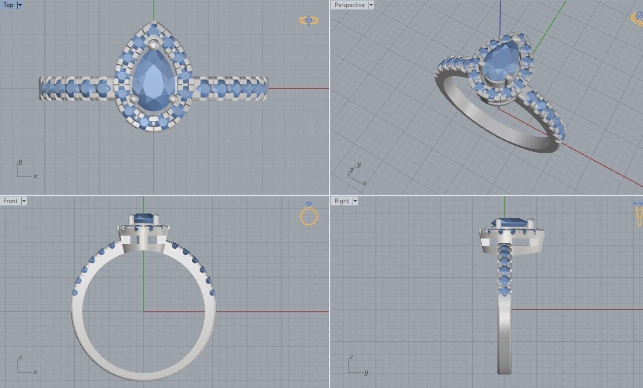 Engagement Ring 3D print model_6