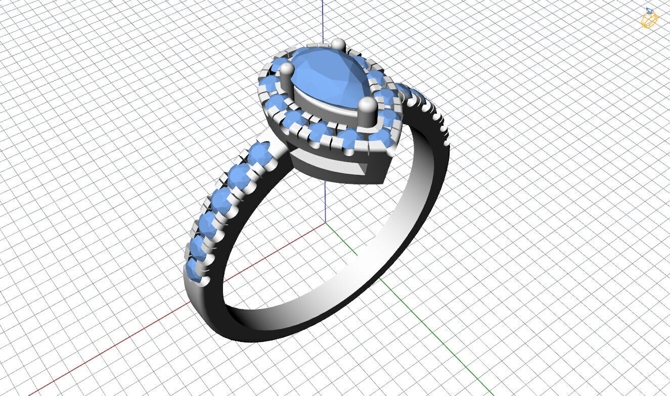 Engagement Ring 3D print model_7