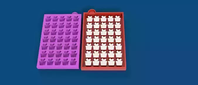 35 Cavity Gift Box Mold wax melt candy freshies