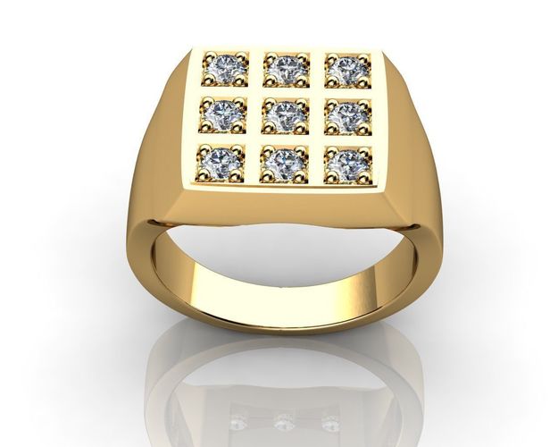 DIAMOND RING YELLOW GOLD 18K 3D print model