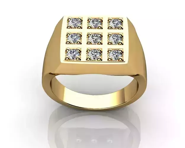 DIAMOND RING YELLOW GOLD 18K 3D print model