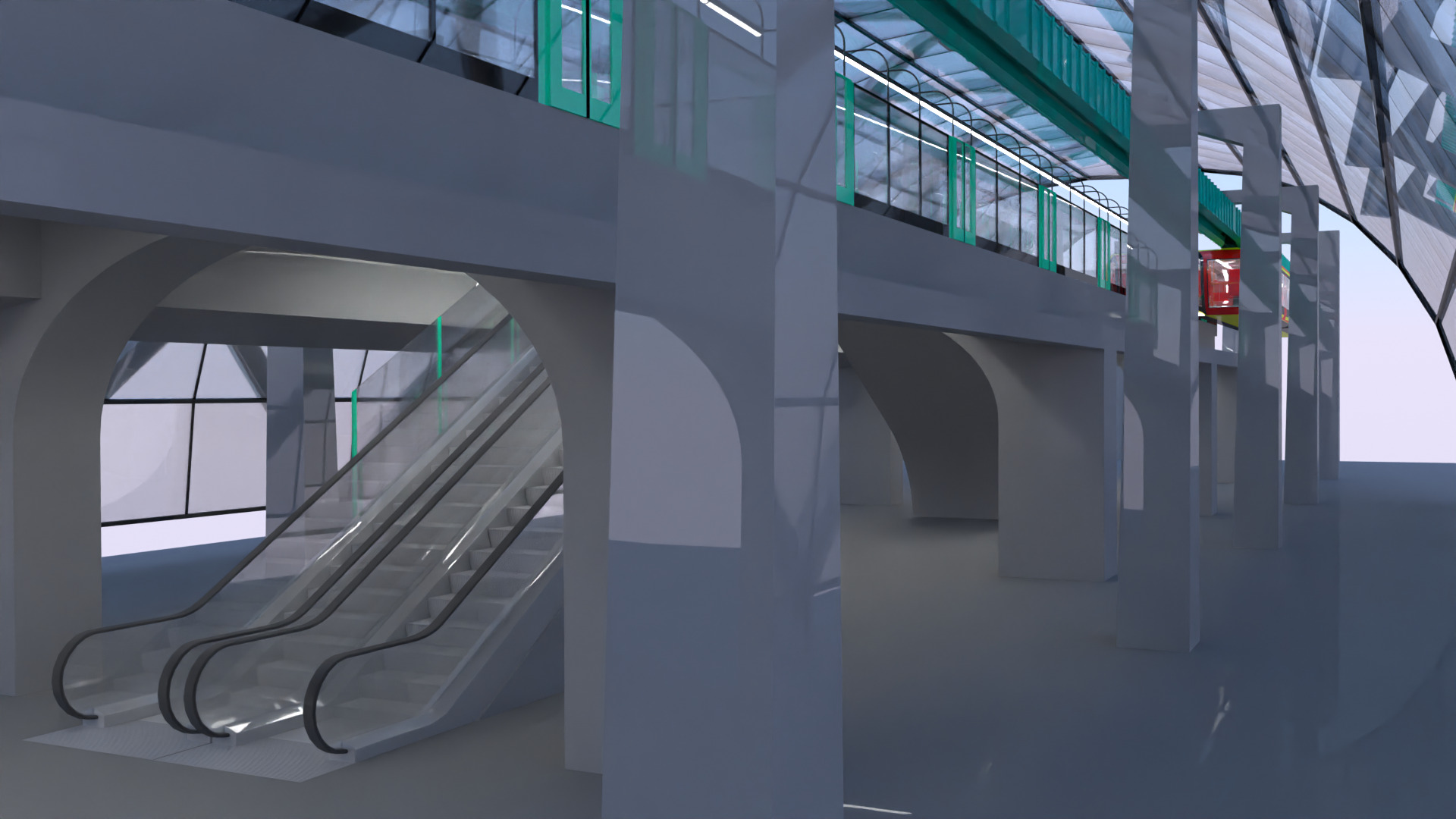 Elevated train station 2025 3D model_10