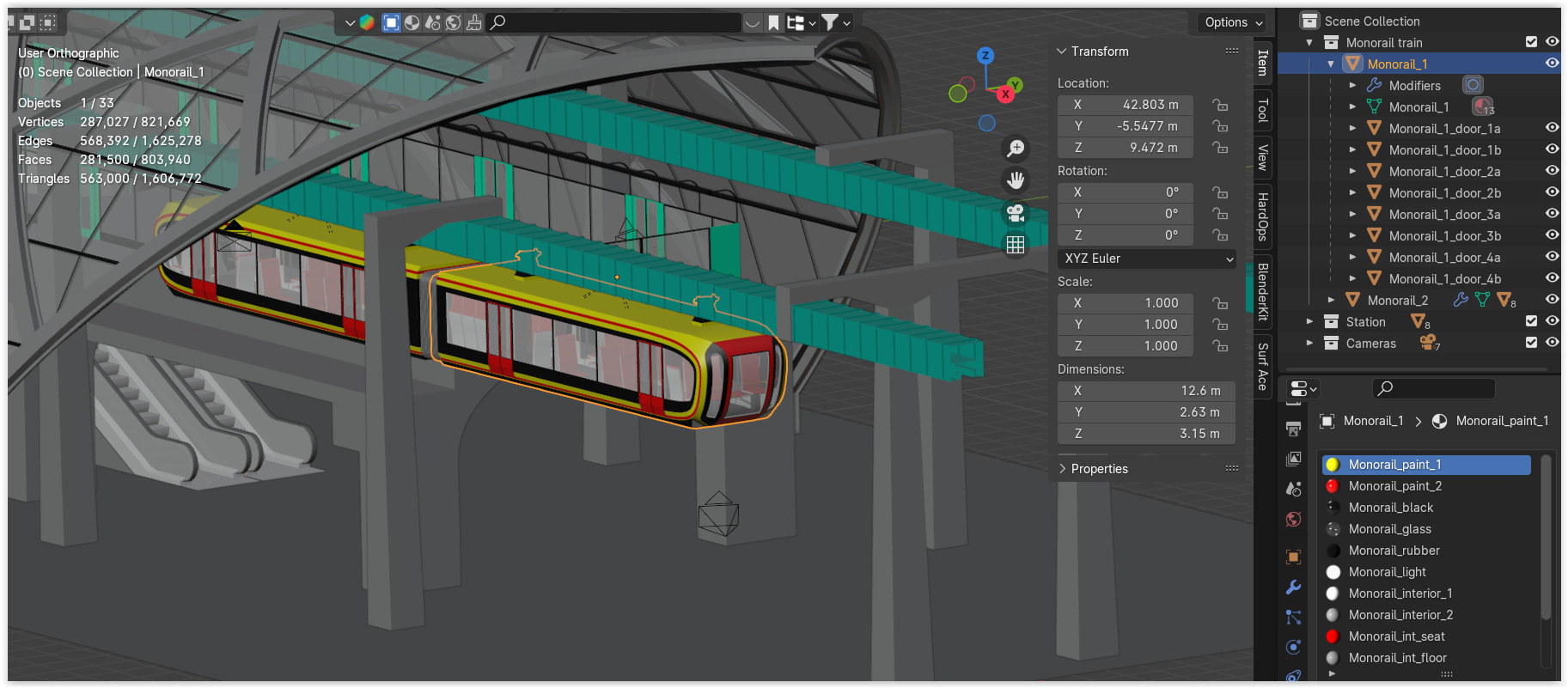 Elevated train station 2025 3D model_13