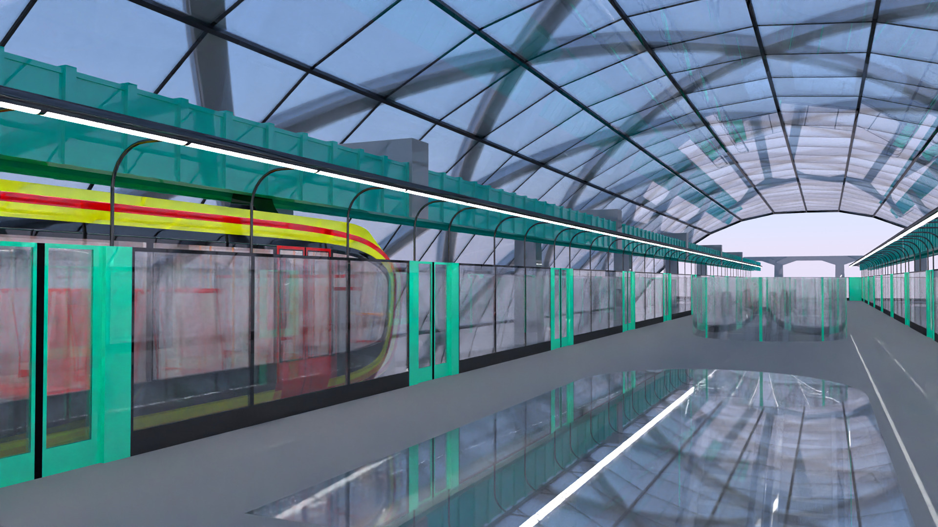 Elevated train station 2025 3D model_7