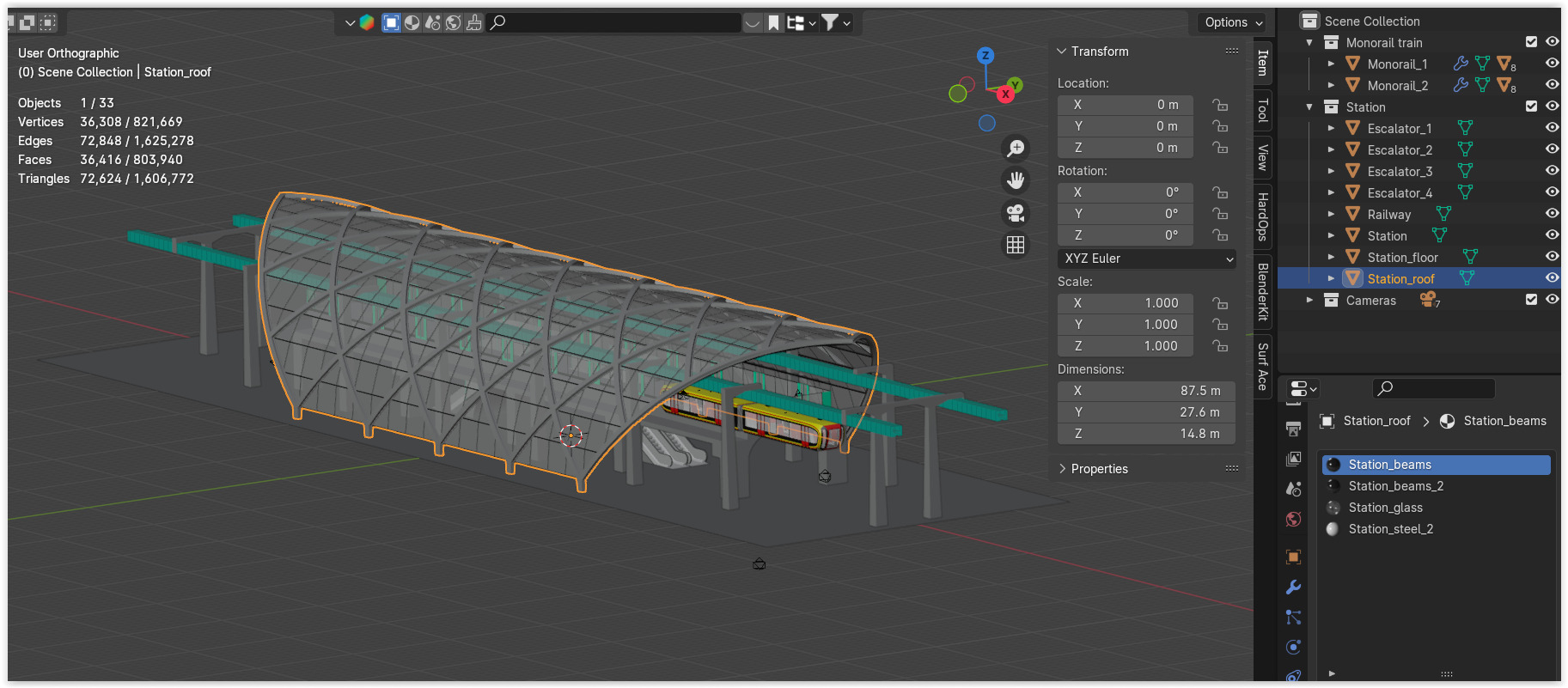 Elevated train station 2025 3D model_11