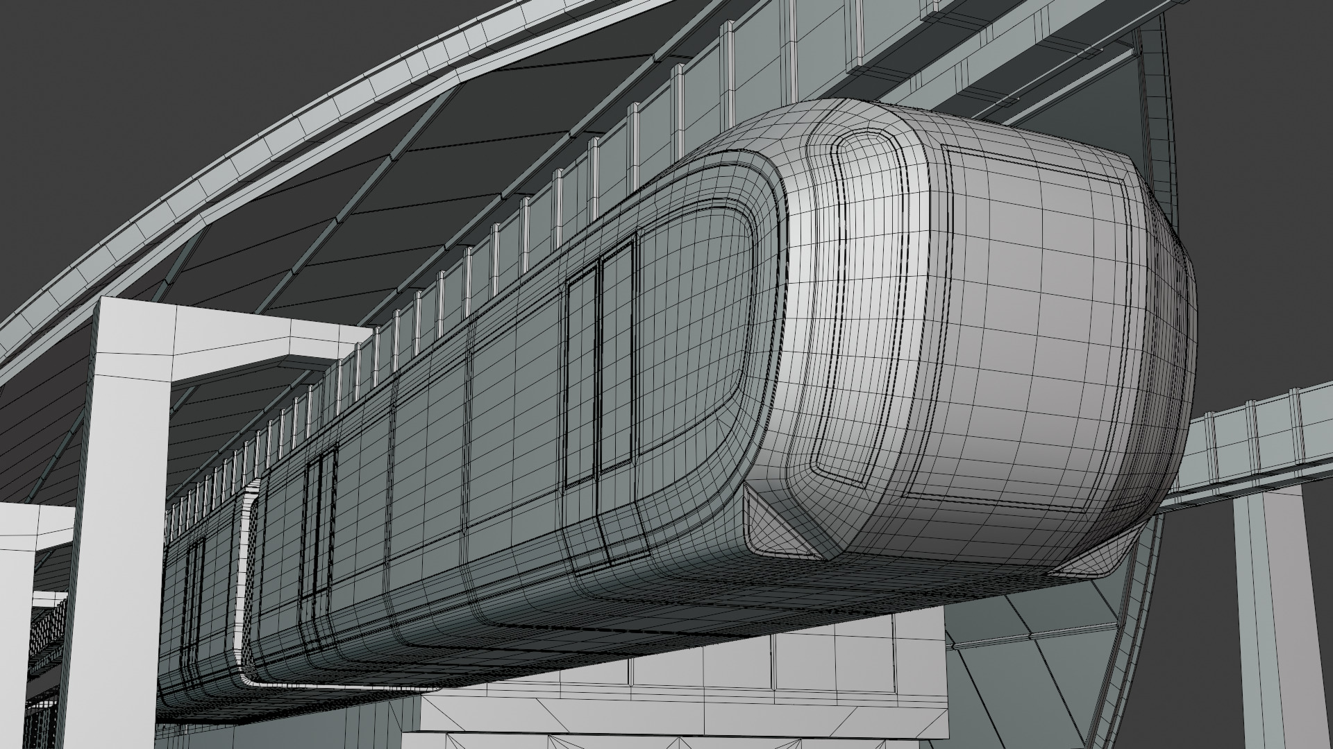 Elevated train station 2025 3D model_4