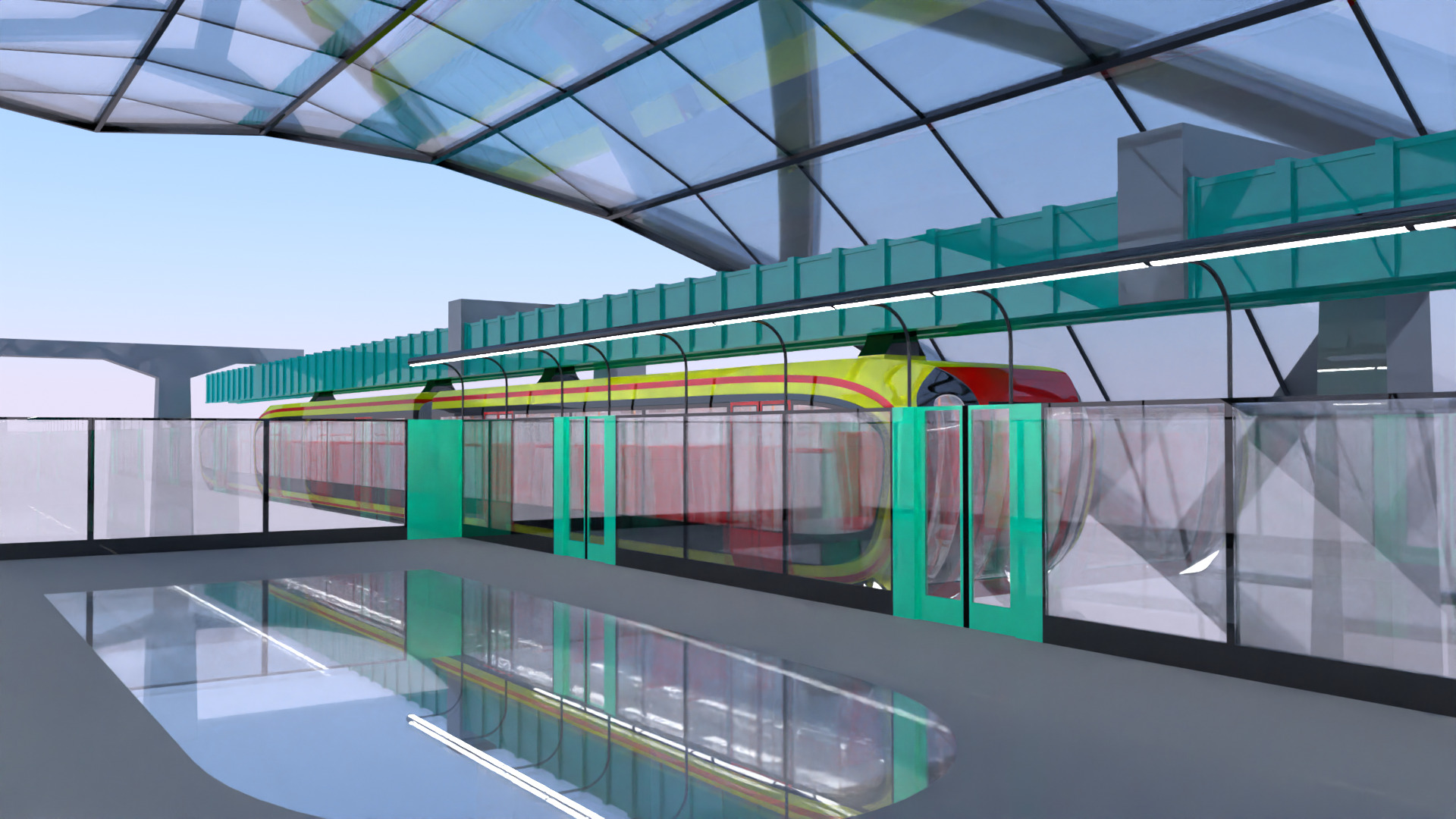 Elevated train station 2025 3D model_6