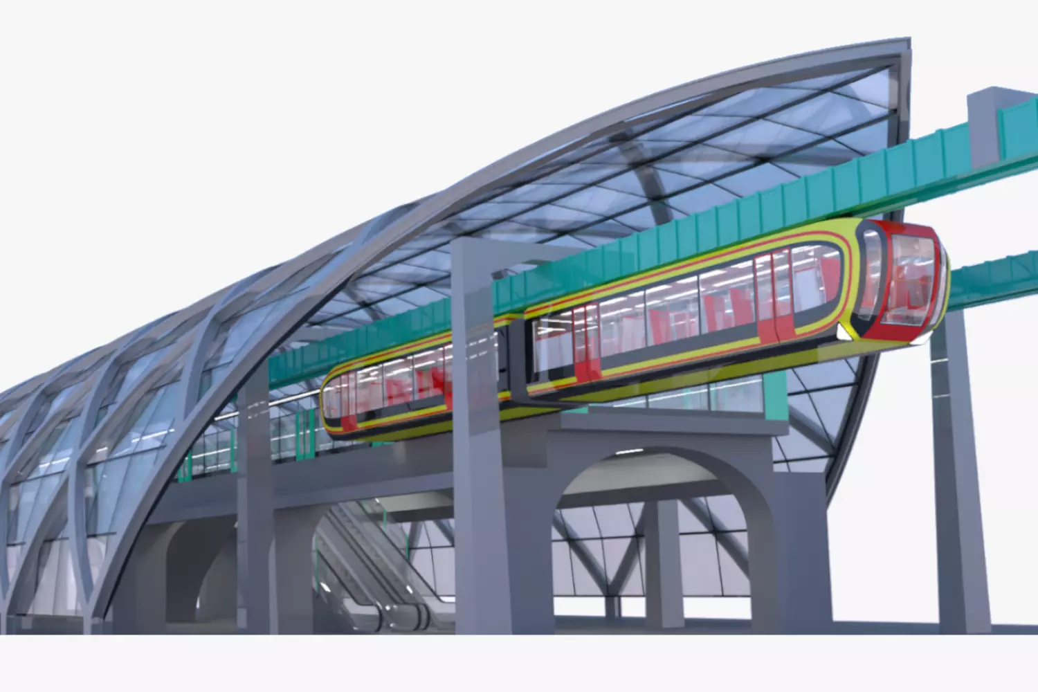 Elevated train station 2025 3D model_0