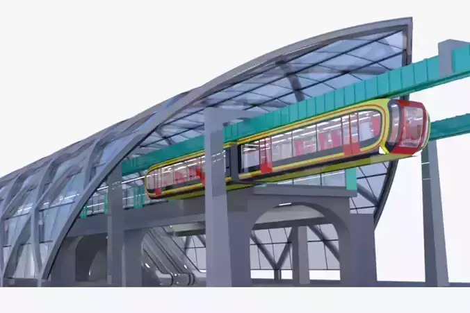 Elevated train station 2025 3D model