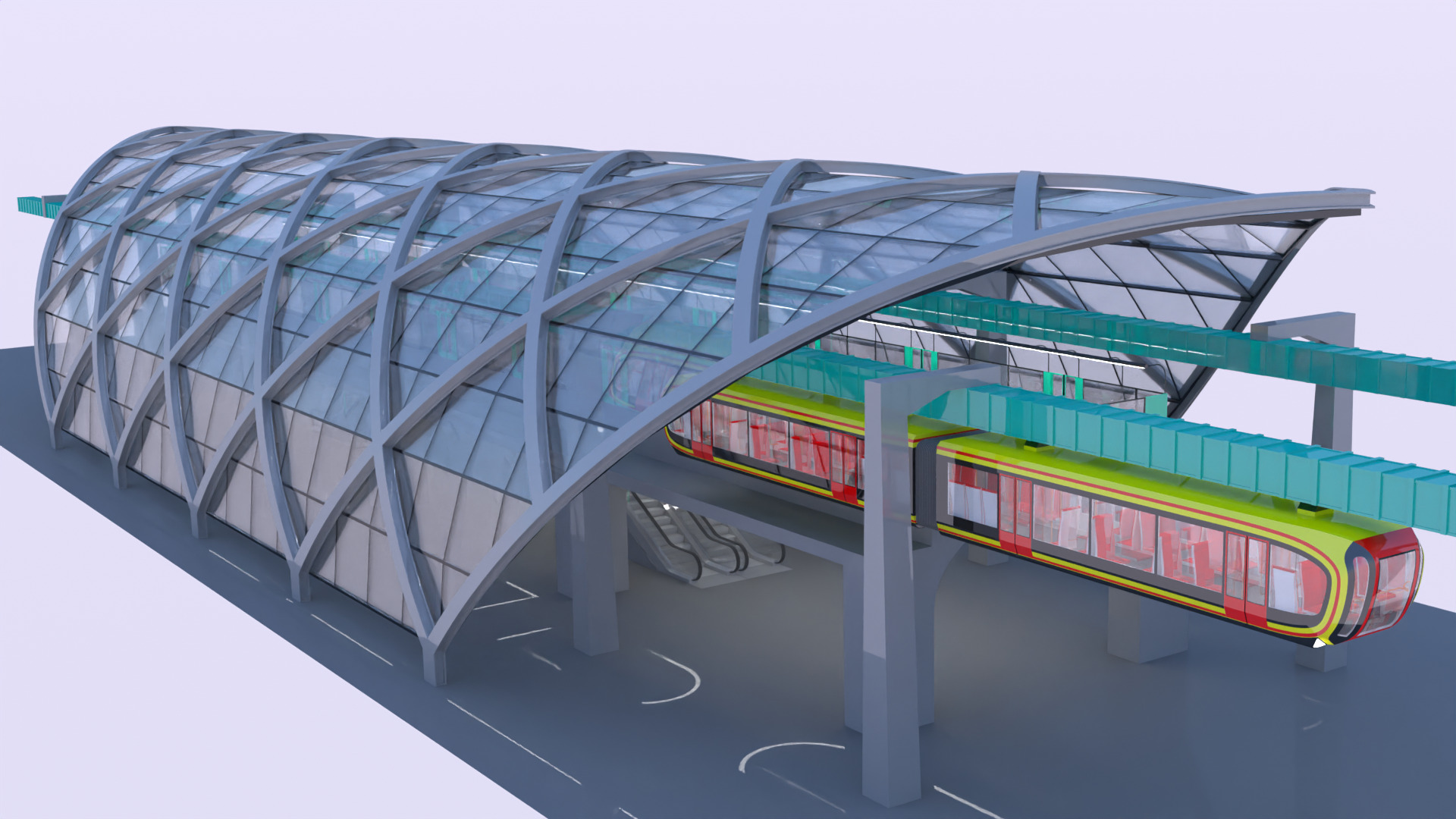 Elevated train station 2025 3D model_1