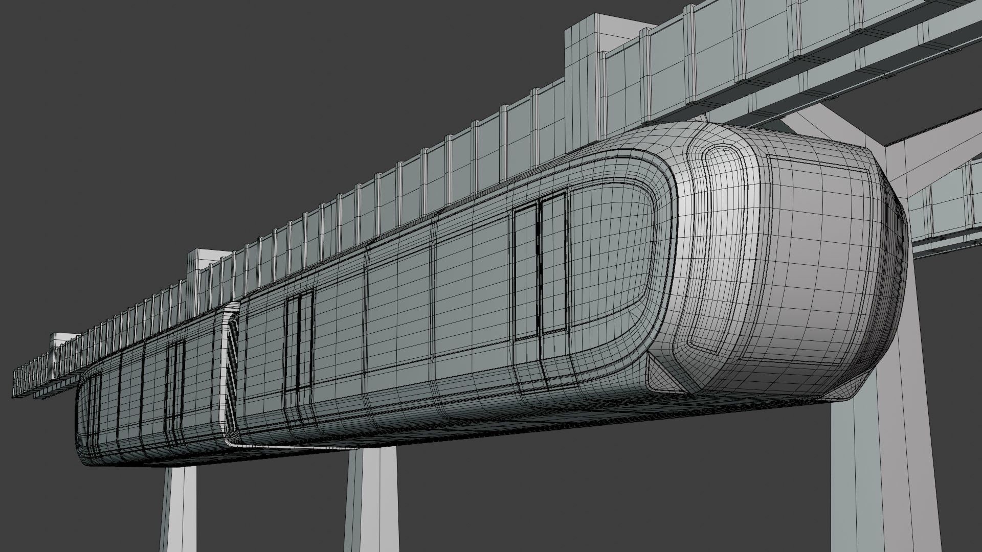 Elevated trains bundle II 3D Model Collection_7